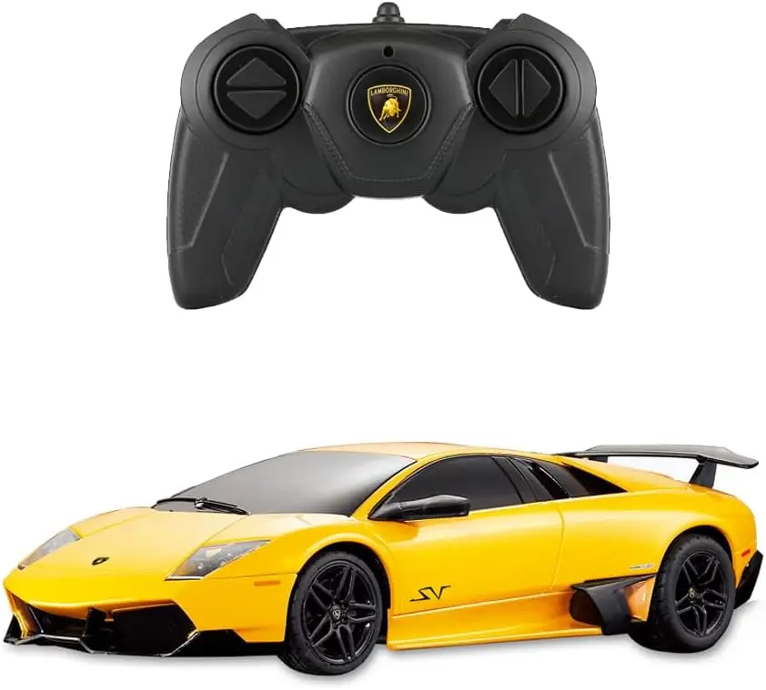 RASTAR 39000 1/24 Lamborghini RC Car - Ideal Gifts for Play & Display - Officially Licensed Toy Car Model with Remote Controller for Kids, Teens & Adults - Yellow