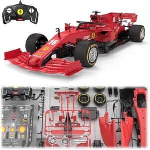 RASTAR 97000 1/16 65PCS Officially Licensed RC Car Building Kits with Remote Control, Motor & DIY Labels Ferrari SF1000 F1 Racing Car Model for Play & Display - Ideal Gift for...